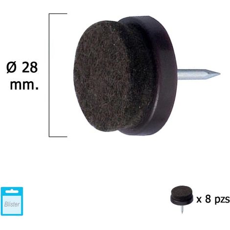 Deslizante Marron Con Fieltro Ø28 (Blister 8 Unidades) (1/2)