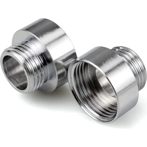 Adaptateur Robinet - Laiton Chromé - Réduction 3/4 Pouces Femelle vers 1/2 Pouces Mâle - Lot de 2 (1/5)
