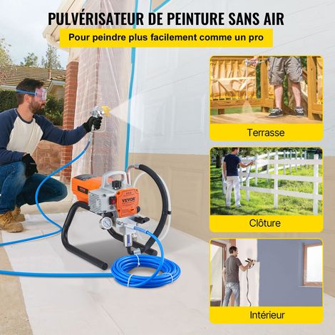 Pulvérisateur sans Air avec Tuyau Haute Pression, Pistolet de Peinture Murale Plafond 1800 W, 3000 PSI, 1,8 L/min, Pression de Pulv… (1/5)