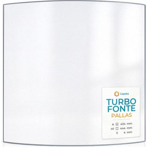 Vitre Turbo Fonte PALLAS - Verre Courbe pour poêle à bois - 434 x 444 mm (A x H) - 4 mm (1/5)