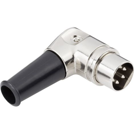 TRU COMPONENTS 1578995 DIN-Rundsteckverbinder Stecker, gewinkelt Polzahl: 5 Silber 1 St. (1/2)