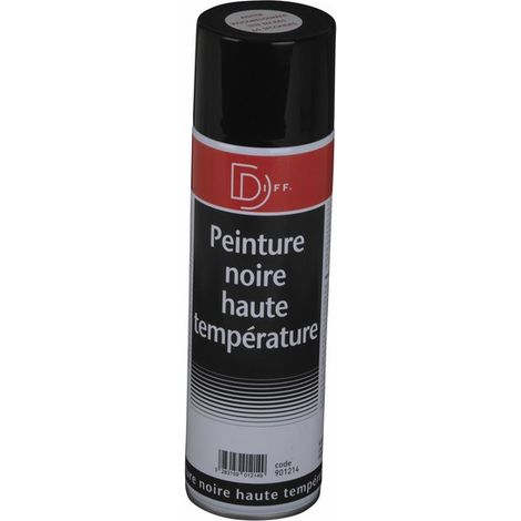 Peinture noire mat haute température aérosol 650/500ml