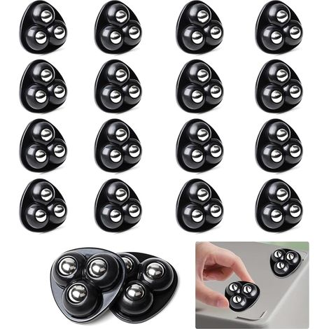 CCYKXA 16 Pièces Mini Roulettes Meubles Pivotantes 360 Degrés Roulettes Autocollantes Billes Meubles Silencieuses,pour Meubles Canapé D'Armoire (Billes D'acier Noires) (1/5)