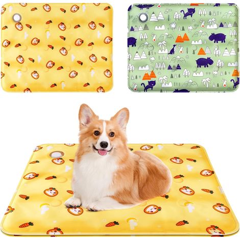 2pcs Tapis Rafraichissant pour Chien et Chats Tapis Refroidissant, Plus Durable Mise Compagnie Matelas Refrigerant, Auto-refroidissant Gel Non-Toxique t-apis Refroidissement, 40 50cm (1/5)