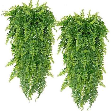 Plante Artificielle Suspendue - - Fougère de Boston - Intérieur/Extérieur - Lot de 2 - 80cm (1/3)