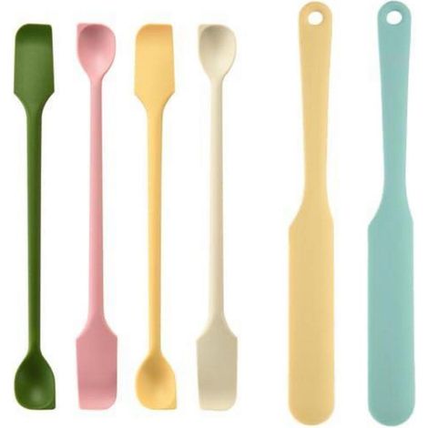 6er Set Silikon Spatel Löffel Hitzebeständig für Marmelade & Creme