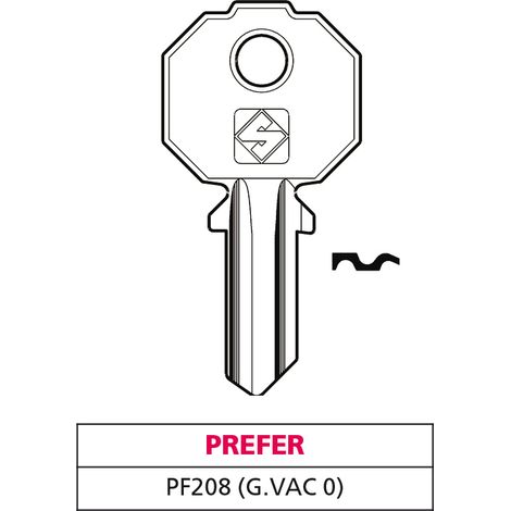 Silca CHIAVE OTTONE PF208 (G. VAC 0) PREFER 20.00 pz