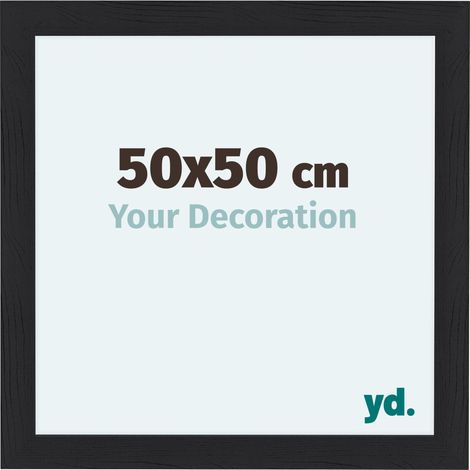 yd. - Cadre photo 50x50 - Noir Grain de Bois - MDF - Como (1/5)