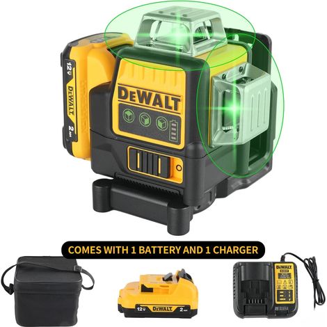 DEWALT DW089LG Livella Laser Multilinee Verde 12V 3x360° - Kit Completo con Batteria