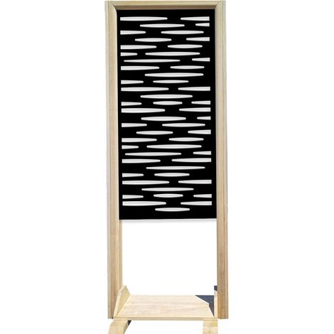PUDDLE - Separè - Paravento modulabile - 70x190cm - in Legno e PVC Nero (1/3)
