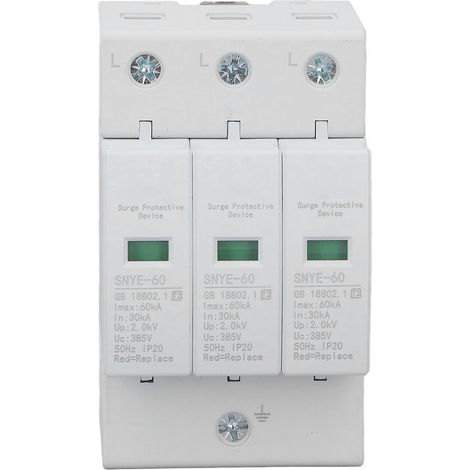 Boîtier de distribution blanc avec protection contre les surtensions IP20, boîtier de jonction simple et sûr, parafoudre 60 kA triphasé 385 V (1/5)