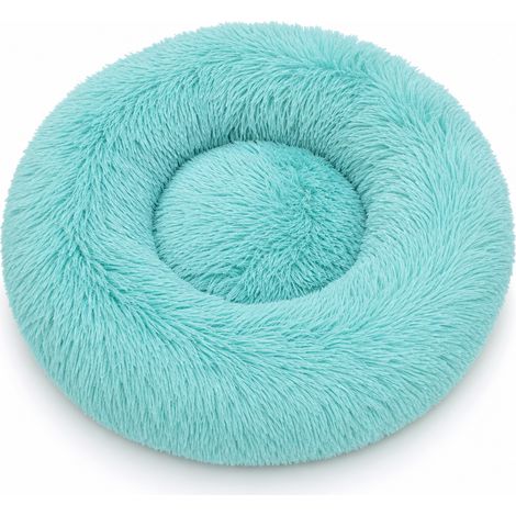 Niche ronde en fausse fourrure douce vert émeraude 50 x 45 cm (1/5)