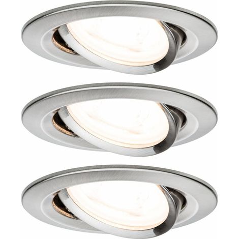 Paulmann 93429 Nova Einbauleuchte 3er Set LED GU10 19.5 W Eisen (gebürstet) (1/3)
