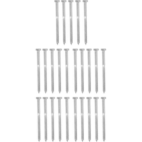 Vis à demi-filetage en acier inoxydable 304, vis à tire-fond hexagonales en bois, vis d'entraîneur autotaraudeuse M6x90MM (1/5)