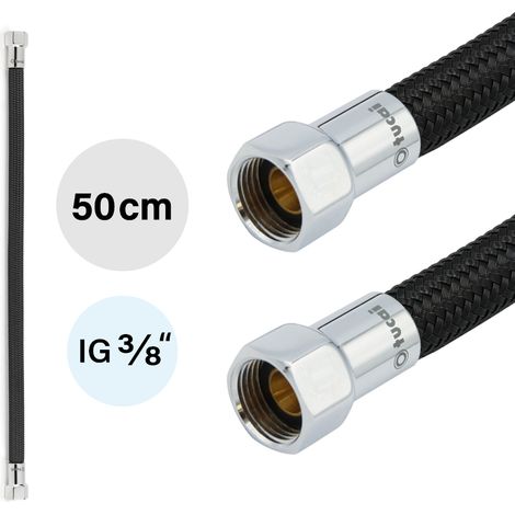 Flexschlauch DN8 IG/IG 3/8" Schwarz Verchromt 300 - 500 mm