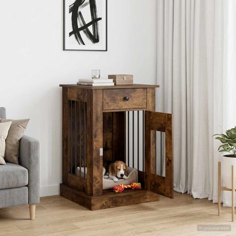 vidaXL Mueble para jaula de perro Roble Ahumado 50 x 47,5 x 80 cm (1/5)
