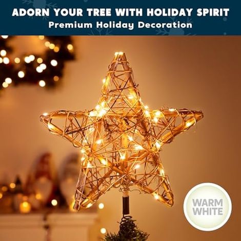 Décoration de sapin de Noël en rotin pour la maison, les fêtes, les mariages, la chambre à coucher et la décoration intérieure (1/4)