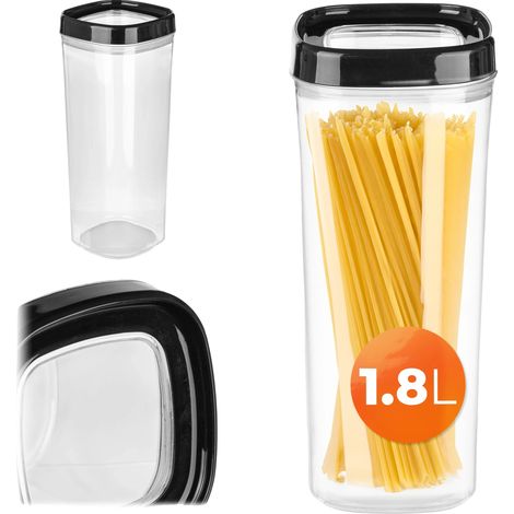 Recipiente para alimentos, diseño práctico, material duradero, negro. (1/5)