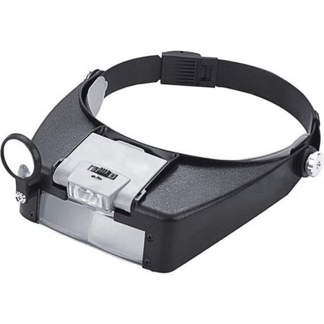 Lente d'ingrandimento con illuminazione a LED - Lente d'ingrandimento - Lente d'ingrandimento per gioielli - Lente d'ingrandimento da indossare sulla testa - 1,5x, 8,0x (1/5)