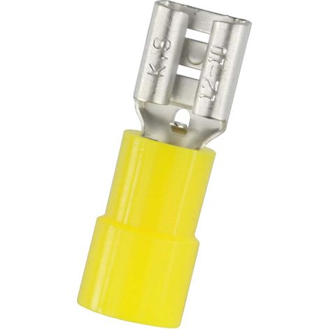 Cosse faston RS PRO, 12 10 AWG, Isolé, Jaune ( Prix pour Sachet de 50 )
