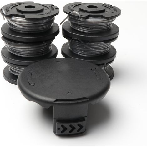 Bobine de 6 pièces - 1 couvercle - compatible avec les accessoires de coupe-bordures Bosch Easy Gras Cut 18 V 23 26 18 - Références : F016800569 et F016800385 (1/5)