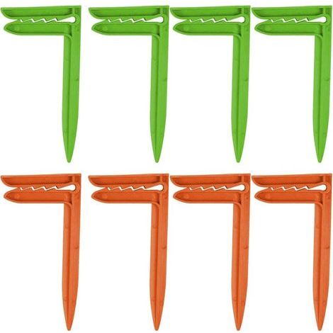 Juego de 8 pinzas para toallas de playa – Verde + Naranja – Sujeta mantas / picnics / camping / viajes (1/5)