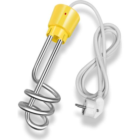 Chauffe-eau électrique 3000W avec tension d'immersion, chauffe-eau de piscine, chauffe-eau portable, adapté aux bassins, seaux,Pas de mise hors tension automatique(jaune) (1/2)