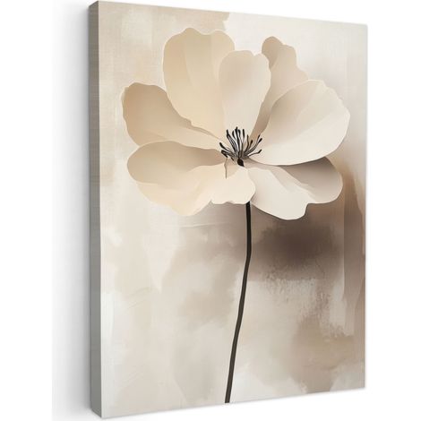 CUADRO EN LIENZO Flor - Beige - Pintura - Sombra Lienzo 30x40 cm
