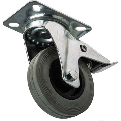 Roulettes industrielles Pivotant avec frein RS PRO, Diam 100mm, 70kg ( Prix pour 1 ) (1/3)