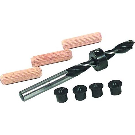 Tivoly XT60632000434 20pcs Kits d'assemblage 8mm, 1 foret bois 8mm, 1 butee de profondeur, 4 centreurs, 16 tourillons bois 8mm x 40mm (1/4)