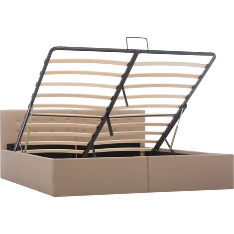 Maison Exclusive - Stauraumbett Hydraulisch Cappuccino-Braun Kuns