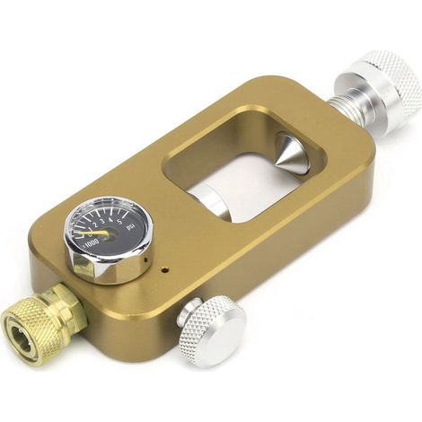Adaptateur de Plongée 8mm Convertisseur Bouteille Grand Volume Vers Petit Volume avec Manomètre Compatible 0.5L et 1L Modèle Moderne Couleur Or- (1/2)