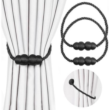 2 pièces Embrasses de Rideaux magnétiques ， Embrasses de Rideaux magnétiques pour Rideaux extérieurs intérieurs pour Rideaux Embrasses de Rideaux magnétiques pour Bureau à Domicile
