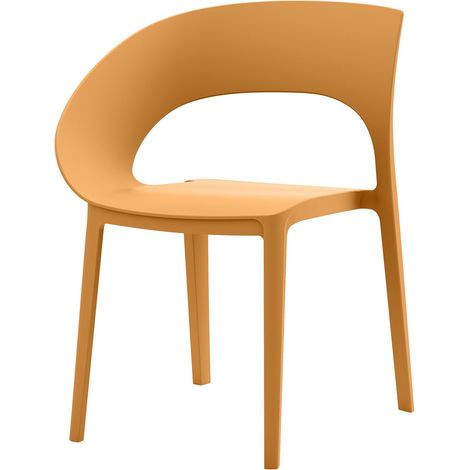 Sedia da esterno Rebecca Mobili Laren 82,5x54x60 Polipropilene Arancione  Moderno SET 2 pezzi