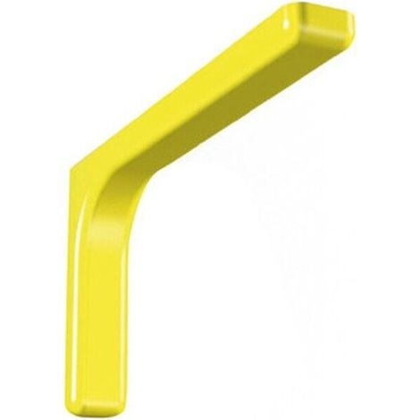 Confezione 2 staffe di supporto in acciaio zinco cromato con copertura plastificata per fissaggio mensole a parete - 12 cm Yellow