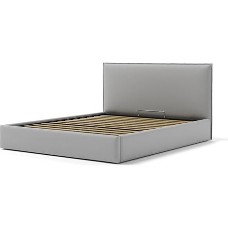 letto matrimoniale contenitore "zoom" in ecopelle grigio 160x190 cm