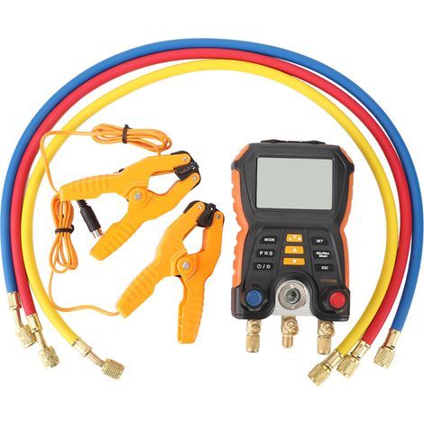 High-precision 2-in-1 digital pressure gauge, pressure and temperature tester, for air conditioners, HVAC (1/5)