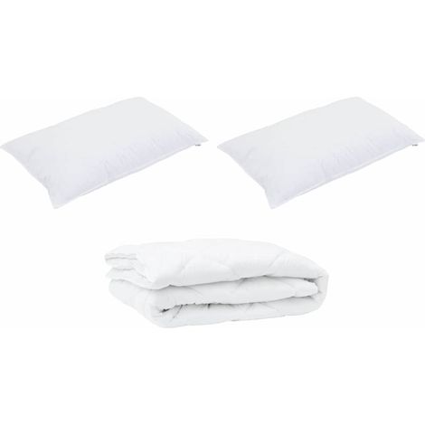 Duvet toutes saisons avec oreiller 3 pcs,Couette Blanc Microfibre CFW96767 (1/5)