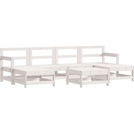 Maison Exclusive - Set Salotto da Giardino 7 pz Bianco in Legno Massello di Pino
