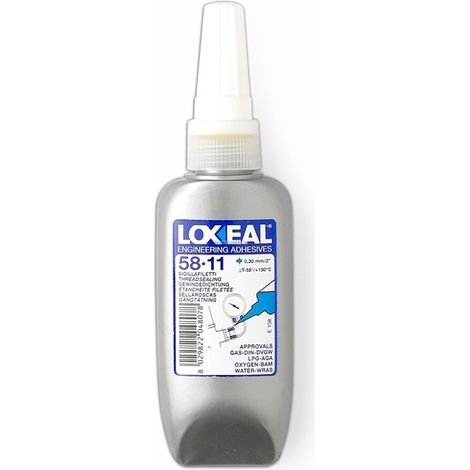 ADHESIVO ANAERÓBICO LOXEAL 58-11 50 ML PARA ROSCAS - GAS - DIFÍCIL DE DESMONTAR