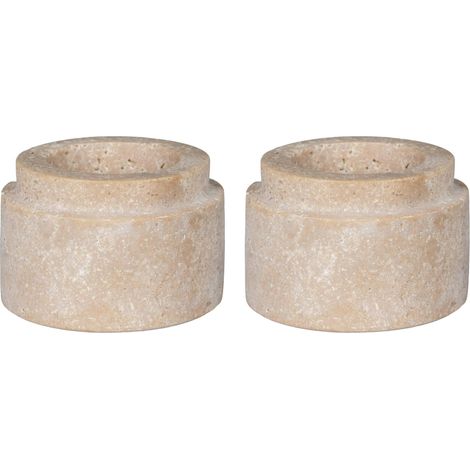 Bougeoir en travertin naturel (lot de 2) - style contemporain (1/3)
