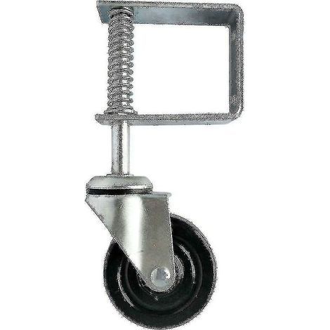 Roue de porte à ressort en caoutchouc robuste de 4 pouces, roulette à ressort, rouleau de porte de maison (1 pièce, noir) - (1/3)