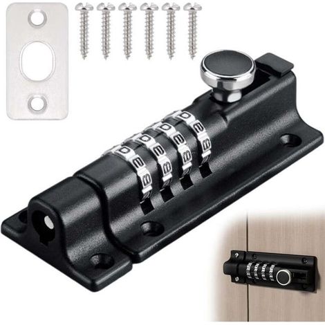 Verrou de Porte à Code, Serrure à Code, Imperméable Verrou à Combinaison à 4 Chiffres,Cadenas à combinaison (1/5)