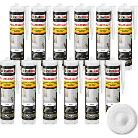 IsolBau Peinture acrylique blanche pour façade Fassadenacryl 12 x 300 ml