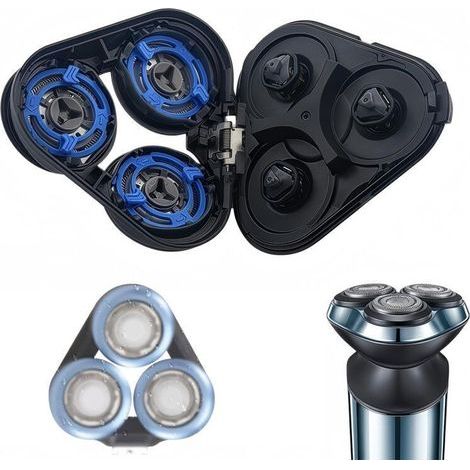 Tête de rasage de rechange S5000. compatible avec les rasoirs Philips séries 5000 (boîtier rond) et 6000. Non compatible avec la série 5000 à boîtier pentagonal (forme carrée). (1/4)