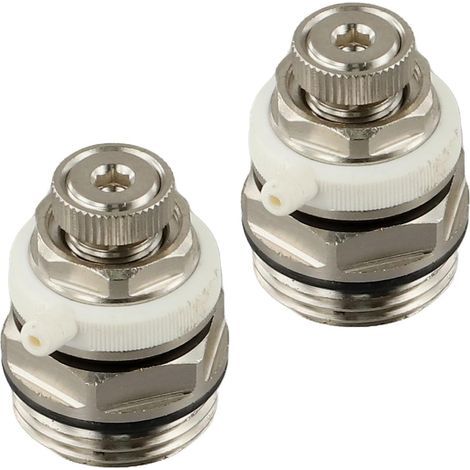 Lot de 2 soupapes de purge automatique de 1,9 cm pour radiateurs, valve d'aération auto-purgante compatible avec chaudières et systèmes de chauffage au sol (1/5)