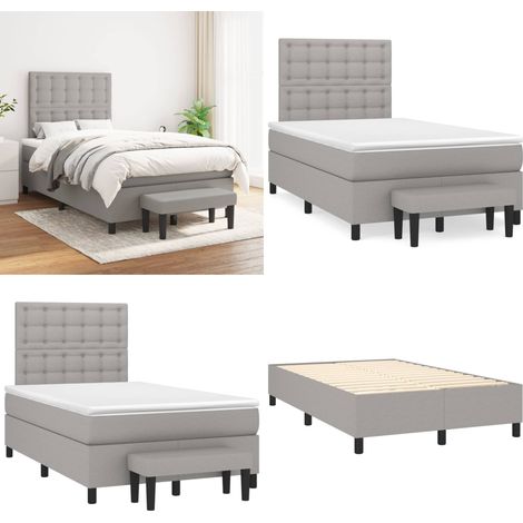 Boxspringbett mit Matratze Hellgrau 120x200 cm Stoff - Boxspringbett - Doppelbett - Bettenrahmen - Matratze - Bettmatratze - Home & Living (1/5)