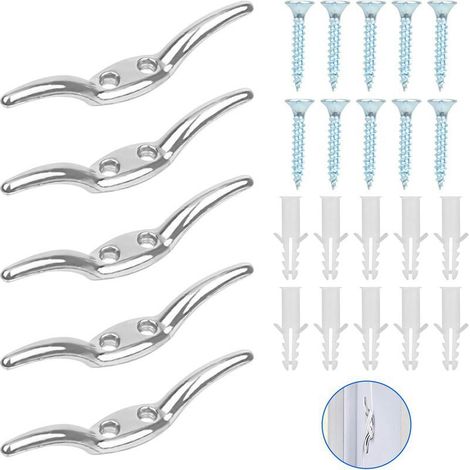 Crochets de positionnement métalliques, 5 vis, 10 chevilles d'expansion, 10 accessoires pour rideaux