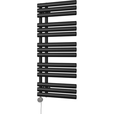 Percival - Black Electric Towel Rail H1120mm x W500mm 500w Thermostatic (1/3)