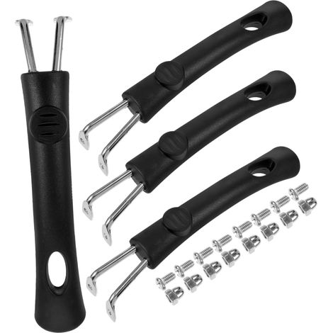 Poignée de rechange acier inoxydable ergonomique pour wok et poêle, avec vis de fixation incluses (1/3)